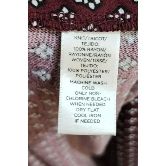 Ann Taylor Loft Women's Sleeveless V Neck Blouse Top Deep Red Polyester Blend M - Picture 6 of 8